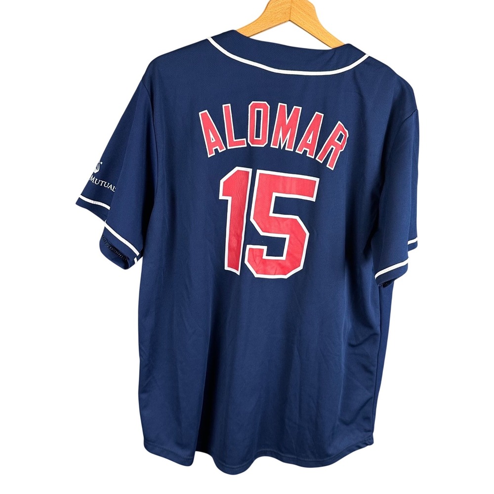 Cleveland Indians Sandy Alomar 15 Jersey Navy Blue Match Up Promotions Mens XL